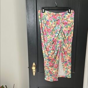 SHEIN Floral Midi Skirt - Multicolor